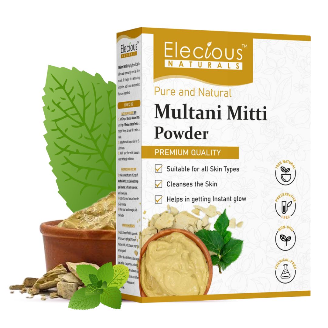 Elecious Naturals Multani Mitti Powder for Skin and Hair Elecious