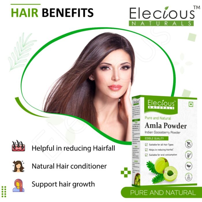 Elecious Naturals Amla Powder for Skin, Hair and Eating