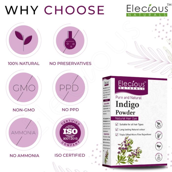 Elecious Naturals Indigo Powder for Hair