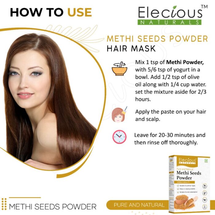 Elecious Naturals Methi Seed Powder for Skin, Hair and Eating