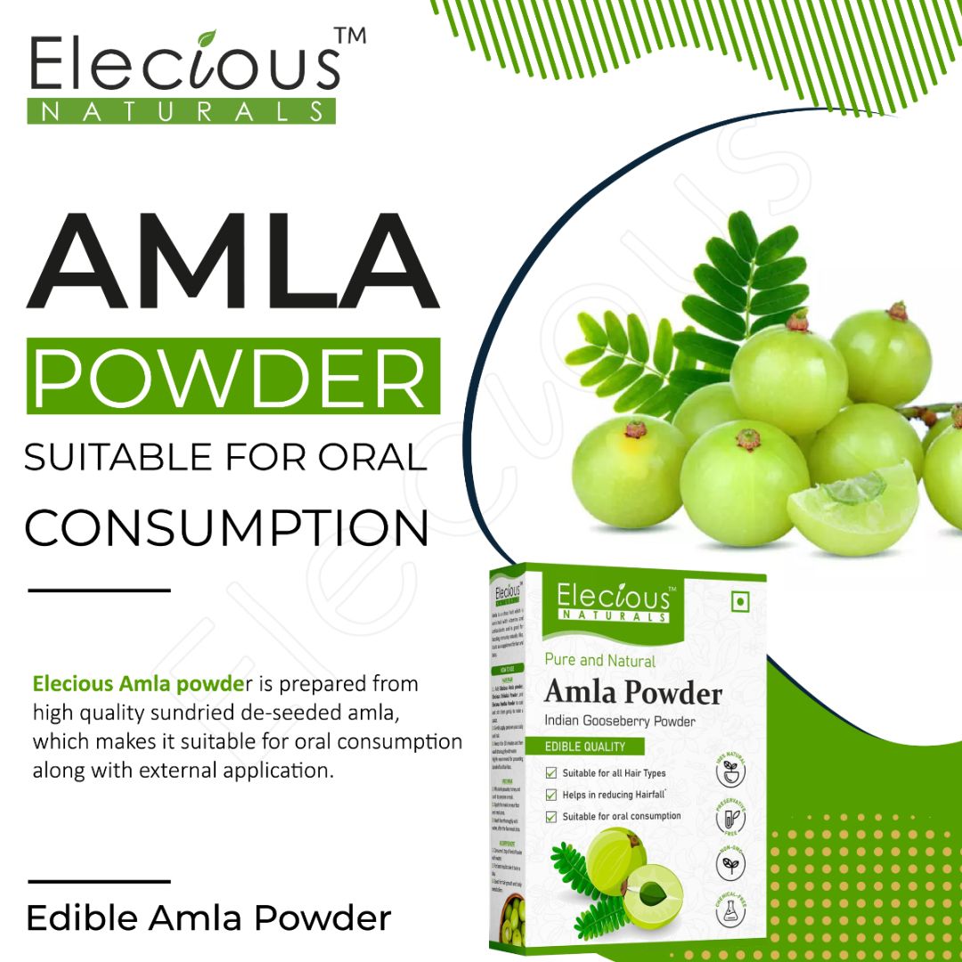 Elecious Naturals Amla Powder for Skin, Hair and Eating - Elecious