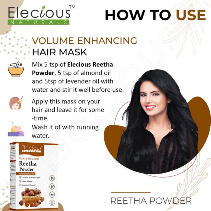 Elecious Naturals Reetha Powder for Skin and Hair