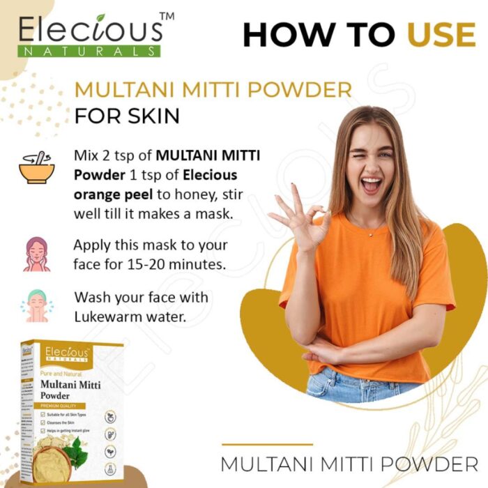 Elecious Naturals Multani Mitti Powder for Skin and Hair