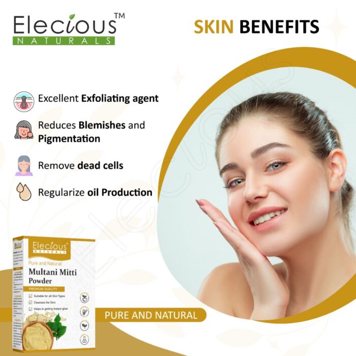 Elecious Naturals Multani Mitti Powder for Skin and Hair