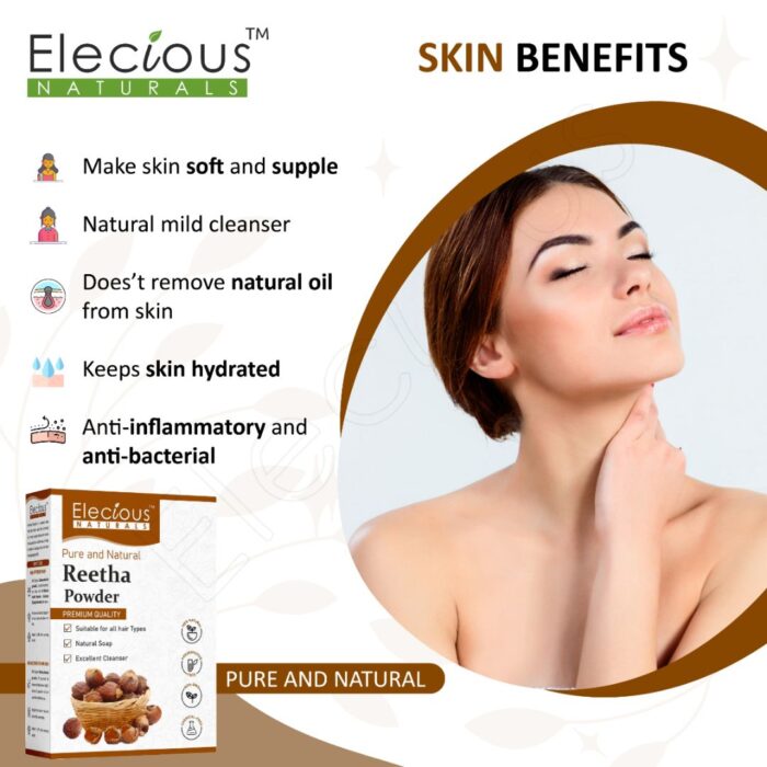 Elecious Naturals Reetha Powder for Skin and Hair
