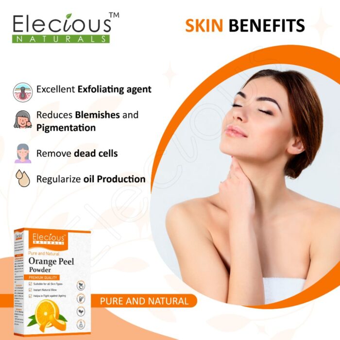 Elecious Naturals Orange Peel Powder for Skin and Eating