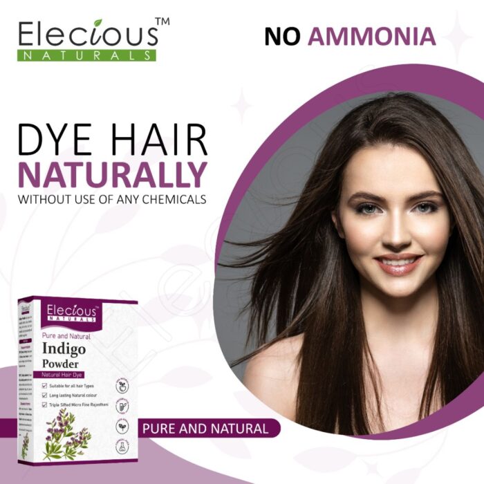 Elecious Naturals Indigo Powder for black Hair - Natural Hair Dye