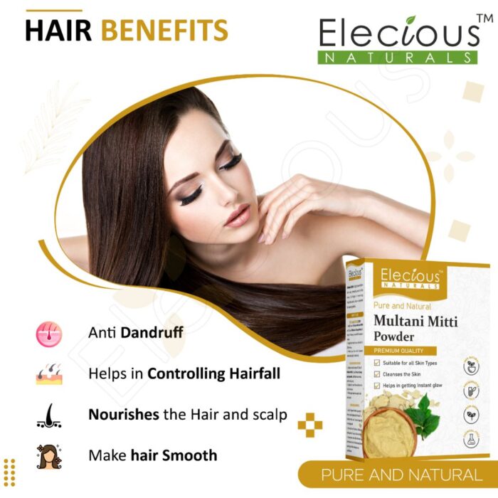 Elecious Naturals Multani Mitti Powder for Skin and Hair