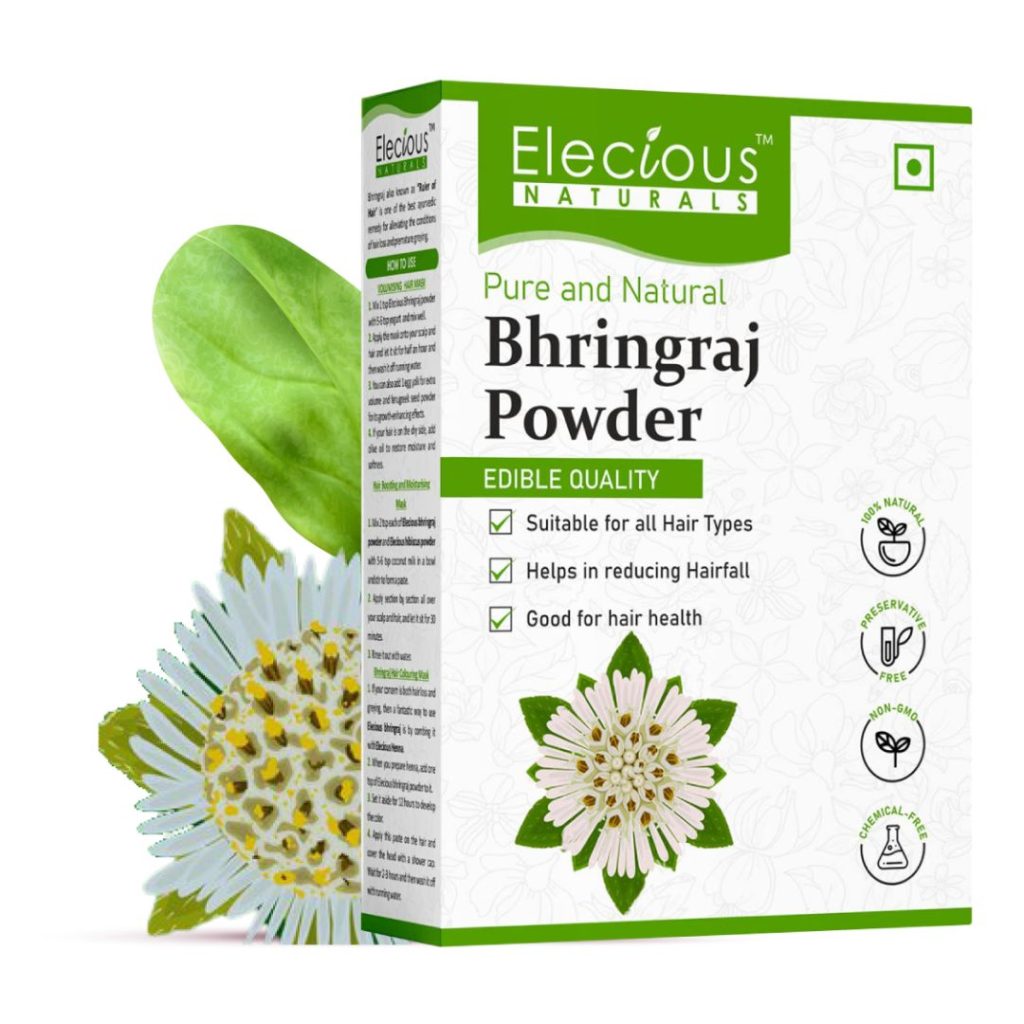 Elecious Naturals Bhringraj Powder for Hair and Eating Elecious