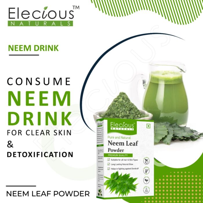 Elecious Naturals Neem Leaf Powder for Skin, Hair and Eating
