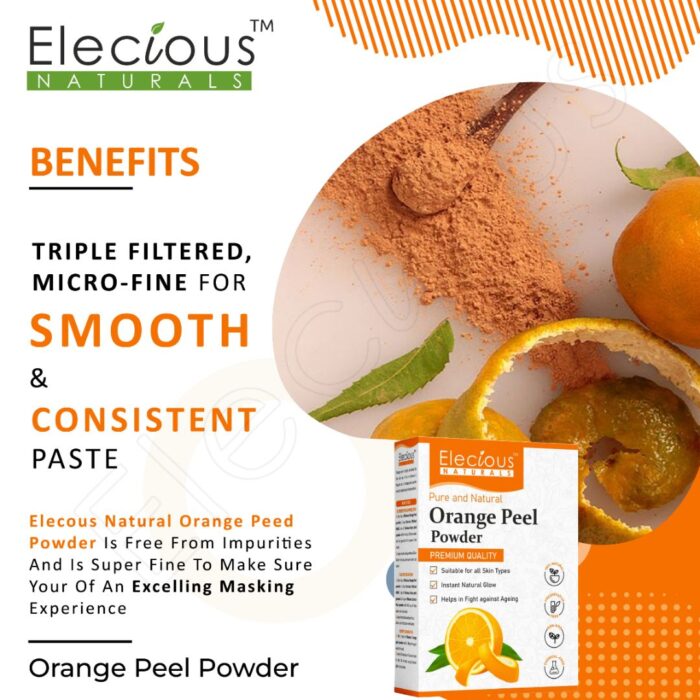 Elecious Naturals Orange Peel Powder for Skin and Eating