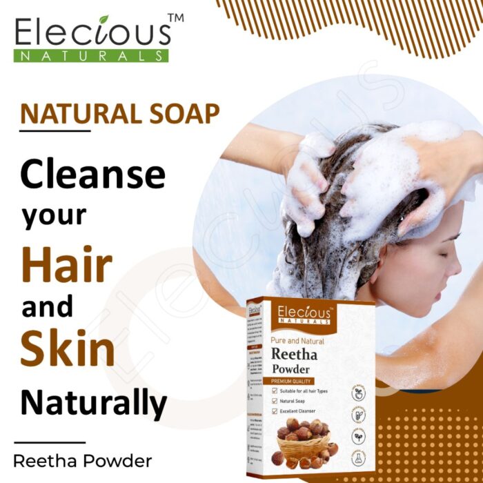 Elecious Naturals Reetha Powder for Skin and Hair