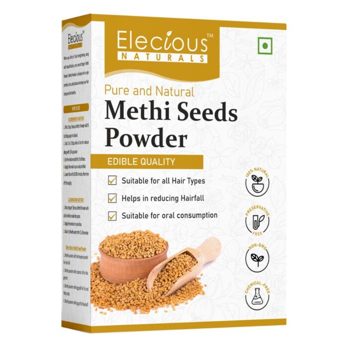 Elecious Naturals Methi Seed Powder for Skin, Hair and Eating - For Skin,  Hair & Oral consumption
