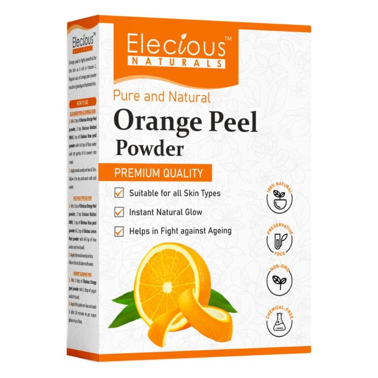 Elecious Naturals Orange Peel Powder For Skin And Eating Elecious