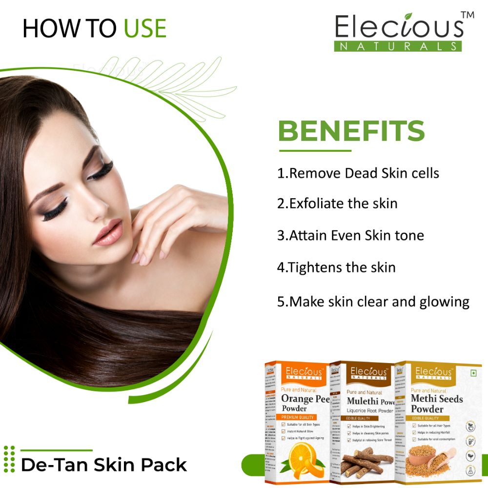 Elecious Natural De-Tan Face Pack Kit - Elecious