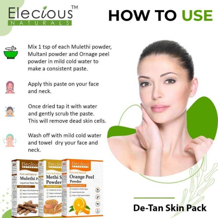 Elecious Natural De-Tan Face Pack Kit