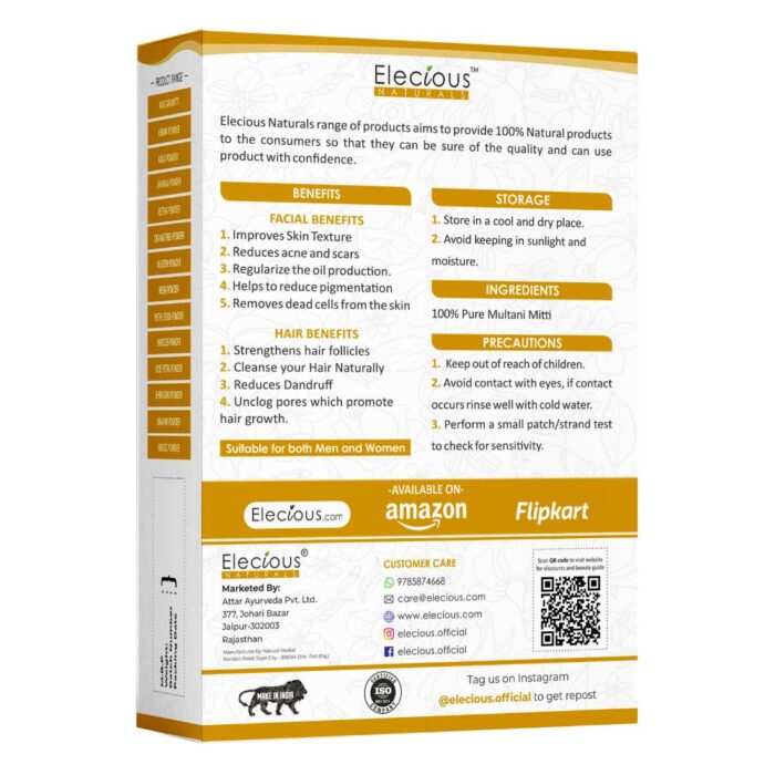 Elecious Naturals Multani Mitti Powder for Skin and Hair