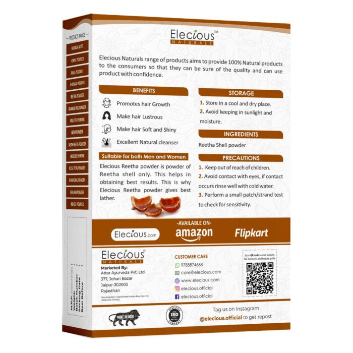 Elecious Naturals Reetha Powder for Skin and Hair